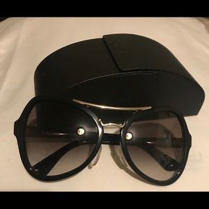 Prada Black and Gold Sunglasses